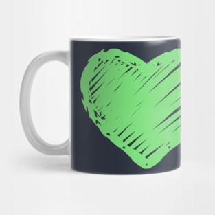 Pastel Green Heart Chalkboard Doodle Mug